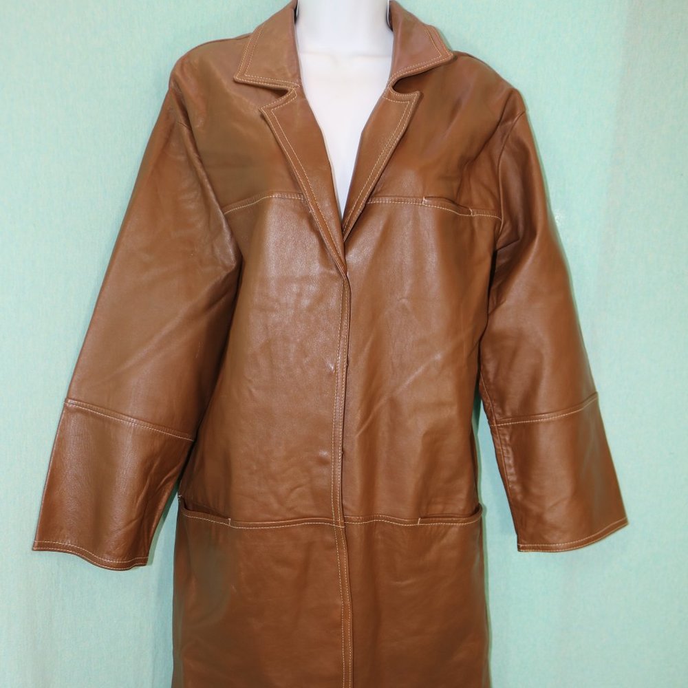 Soft Leather Trench Coat
